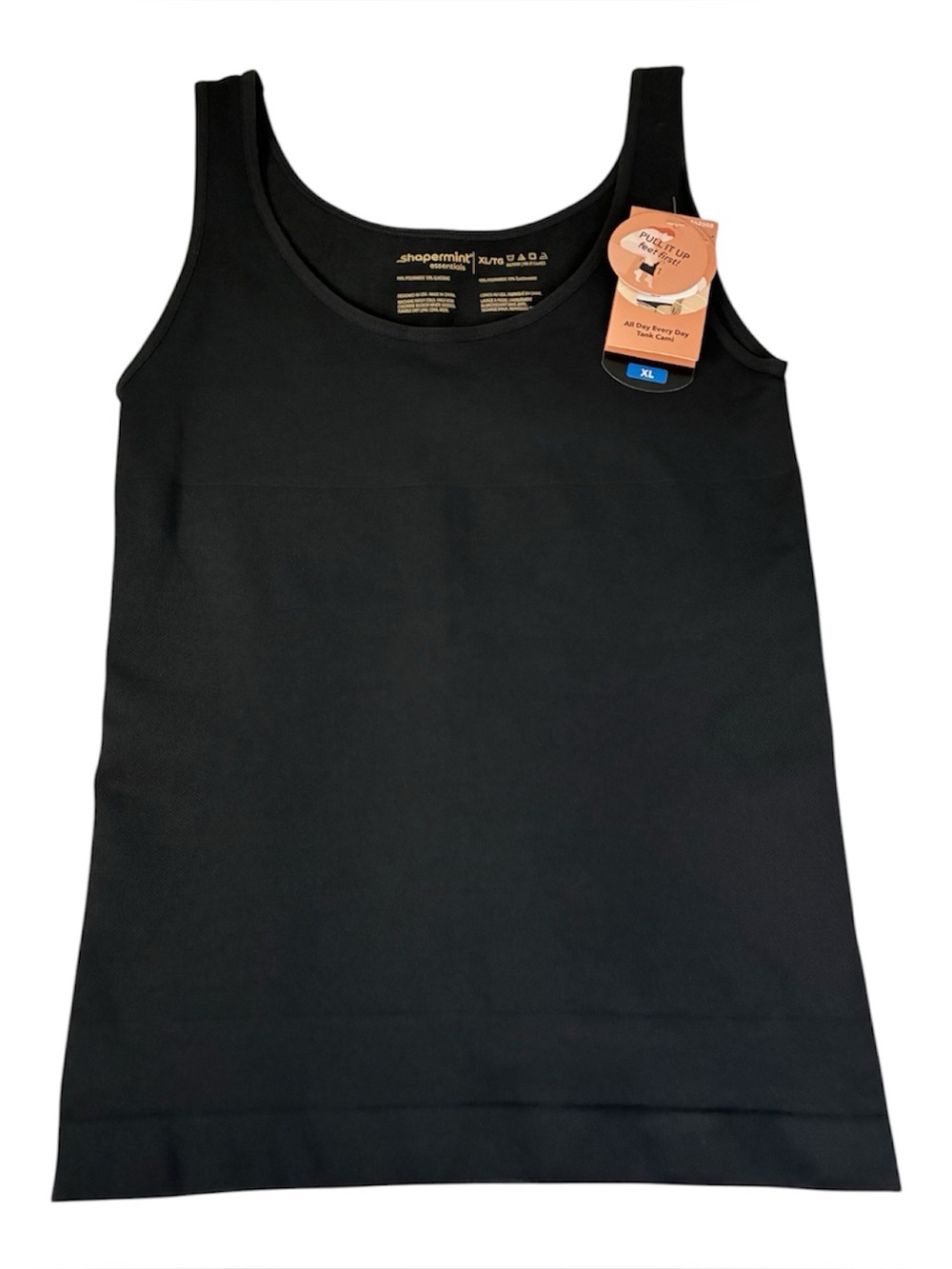 Shapermint All Day Every Day Tank Cami Sculpting Slimming Black XL 14-16 NWT